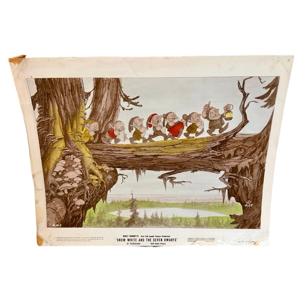 Walt Disney’s Snow White & the Seven Dwarfs Press promo card 8x10 RKO radio Pic